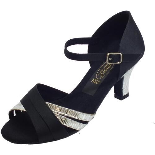Chaussures Femme Sandales sport Vitiello Dance Shoes 303 Raso nero Sat. Argento forma Noir