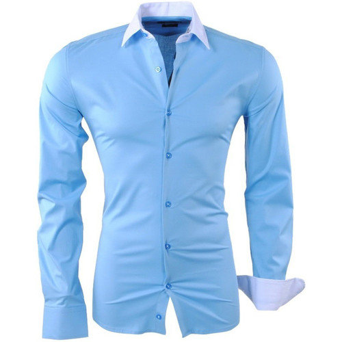 Homme Vêtements Chemises Chemises casual et boutonnées Chemise Coton Emporio Armani pour homme en coloris Bleu 
