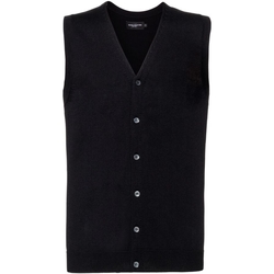 Vêtements Homme Gilets / Cardigans Russell Collection gilet débardeur sans manche avec col en V RW6080 Noir