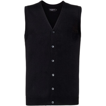 Vêtements Homme Sweats Russell Collection gilet débardeur sans manche avec col en V RW6080 Noir