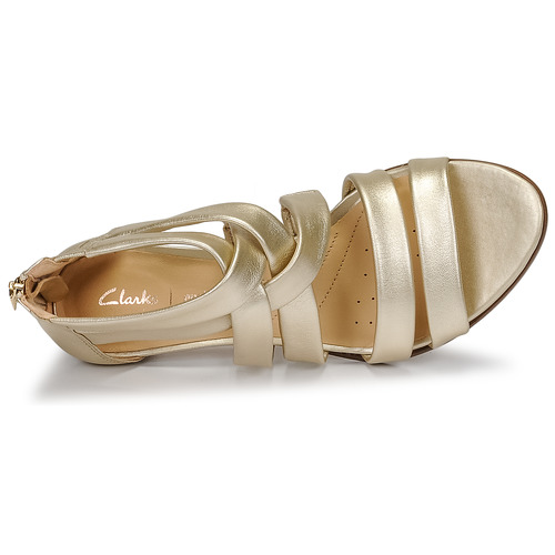 Clarks Mena Silk Champagne - Livraison Gratuite- Chaussures Sandale Femme 7196