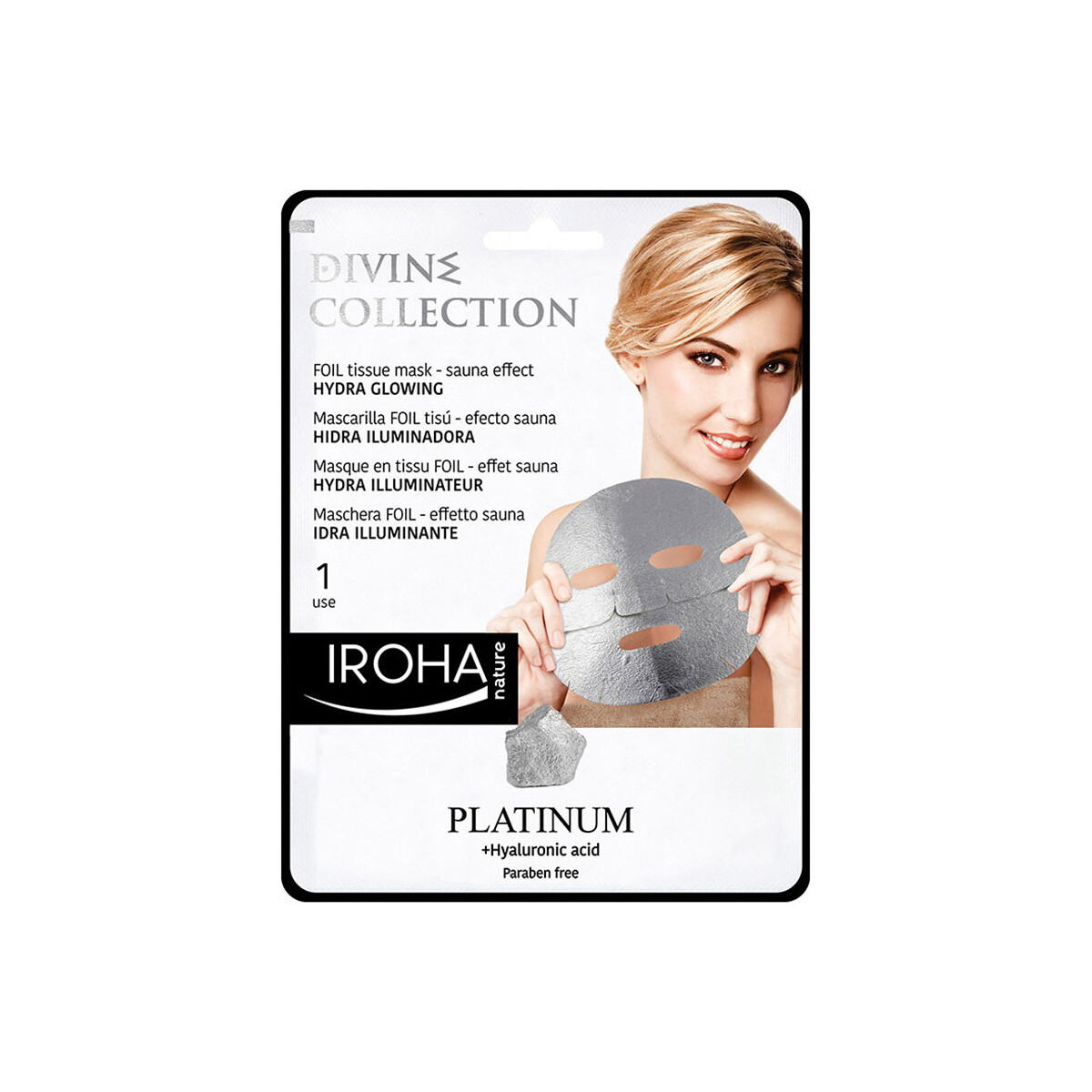 Accessoires textile Femme Masques Iroha Nature Platinum Tissue Hydra-glowing Face Youthmud Mask 