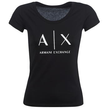 Vêtements Femme T-shirts manches courtes Armani Exchange HELBATANTE Noir