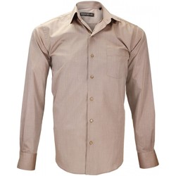 Vêtements Homme Chemises manches longues Emporio Balzani chemise fil a fil luiggi beige Beige