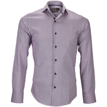 Vêtements Homme Chemises manches longues Emporio Balzani chemise tissu jacquard fiori violet Violet