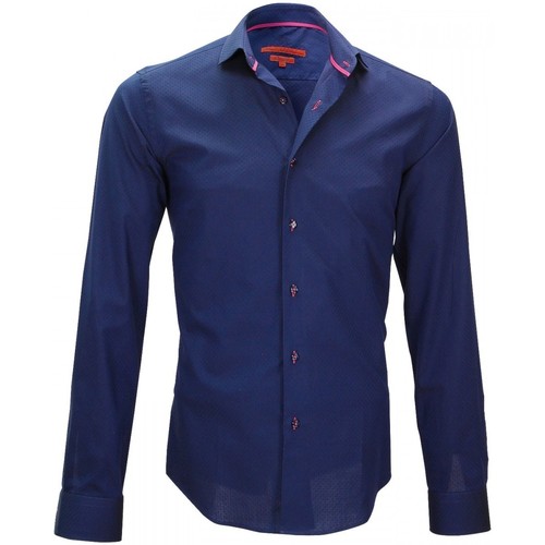 Vêtements Homme Chemises manches longues Polo Mode Marcone Noir chemise petit col streeter bleu Bleu