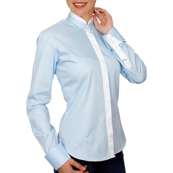 Vêtements Femme Chemises / Chemisiers Andrew Mc Allister chemise col mao becky bleu Bleu