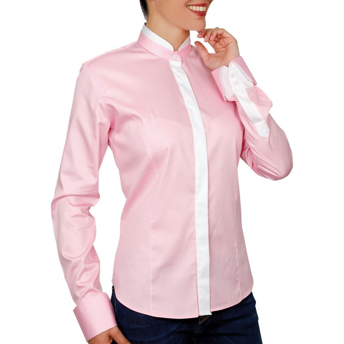 Vêtements Femme Chemises / Chemisiers Andrew Mc Allister chemise col mao becky rose Rose