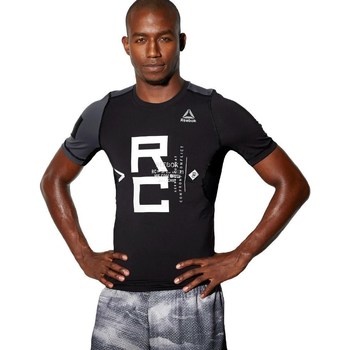 Vêtements Homme T-shirts manches courtes Reebok Sport Combat SS Rash Guard Gris, Noir