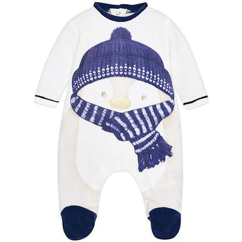 Pyjamas / Chemises de nuit Mayoral Pyjama pingouin velours bleu pour bébé garçon
