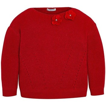 Vêtements Fille balmain stretch cotton denim shirt dress Mayoral Pull Fille Rouge avec Strass Rouge