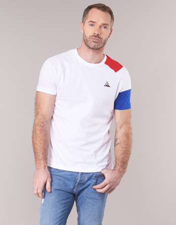 Vêtements Homme T-shirts colour-block manches courtes Le Coq Sportif ESS Tee SS N°10 M Blanc / Rouge / Bleu