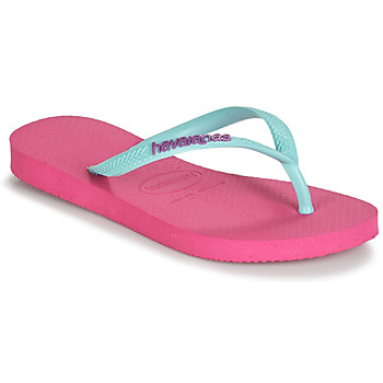 Chaussures Fille Tongs Havaianas HAVAIANAS SLIM LOGO PINK/BLUE