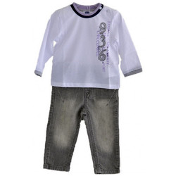 Vêtements Enfant T-shirts & Polos Chicco Komplette Jeans- T-ShirtmitlangenÄrmeln Blanc