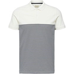 Vêtements Homme Polos manches courtes Selected Polo manches courtes à rayures ARO Taille : H Blanc S Blanc