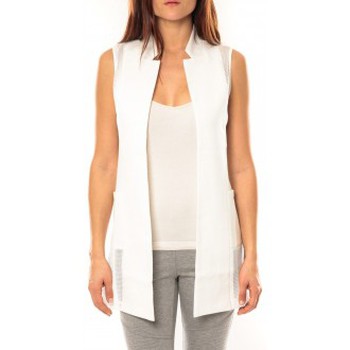 Vêtements Femme Gilets / Cardigans Vera & Lucy Gilet Lucce LC-7012 Blanc Blanc