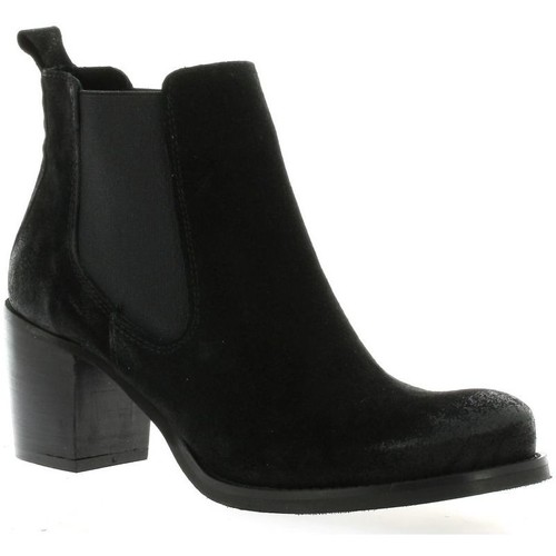 Chaussures Femme Boots Twofold Pao Boots Twofold cuir velours Noir
