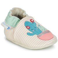 Chaussures Fille Chaussons bébés Robeez CACTUS Ecru / Rose