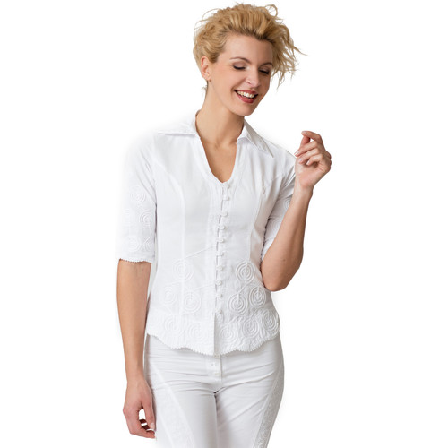 La Cotonniere CHEMISIER NADEGE Blanc - Vêtements Chemises / Chemisiers  Femme 69,90 €