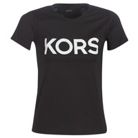Vêtements Femme T-shirts manches courtes MICHAEL Michael Kors KORS GRAPHC SS TSHIRT Noir / Argenté
