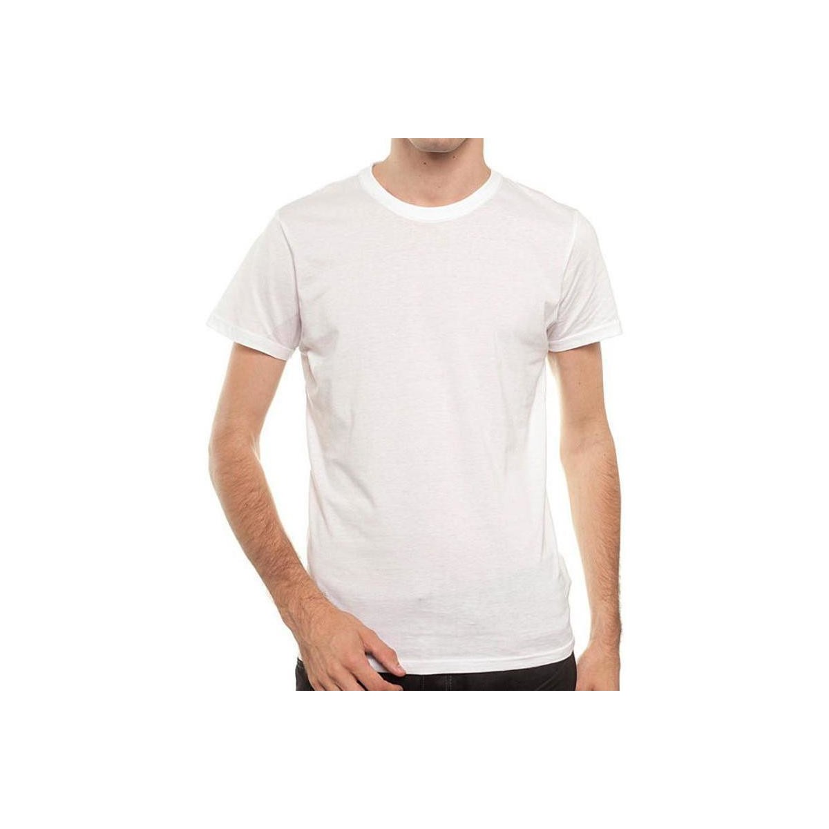 Vêtements Homme T-shirts manches courtes New Outwear T-Shirt  M002002 Col Rond Blanc
