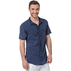 Vêtements Homme Chemises manches courtes La Cotonniere CHEMISE PETITES MANCHES Bleu