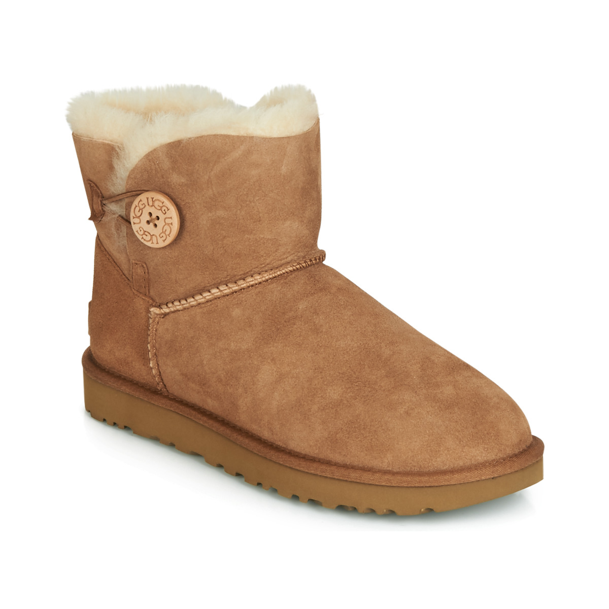 Chaussures Femme Boots UGG MINI BAILEY BUTTON II Camel