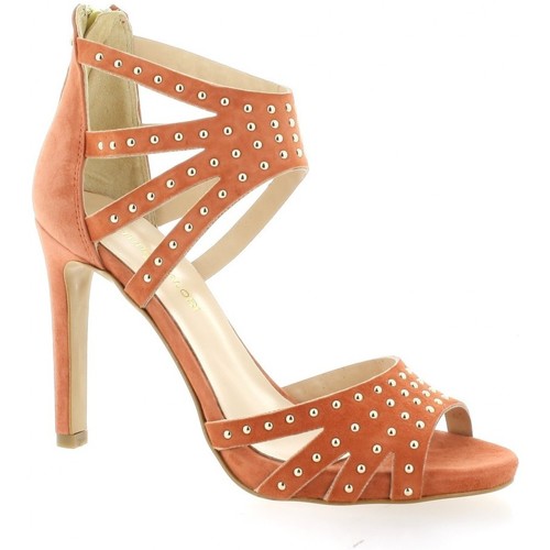 Fremilu Nu pieds cuir velours Orange - Chaussures Sandale Femme 74,50 €