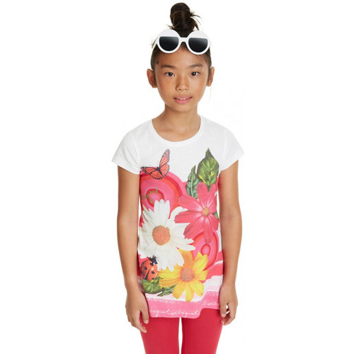 Vêtements Fille Chemises manches courtes Desigual Pack T-Shirt +Legging Fille19SGTKAL Tamarindo rose Rose