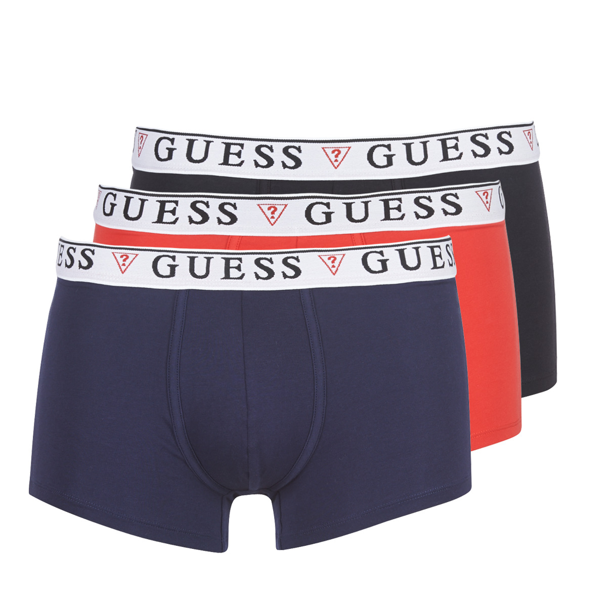 Sous-vêtements Homme Boxers Guess G361 BRIAN BOXER TRUNK PACK X4 Noir / Rouge / Marine