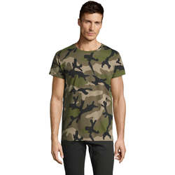 Vêtements Homme T-shirts manches courtes Sols CAMOUFLAGE DESIGN MEN Verde