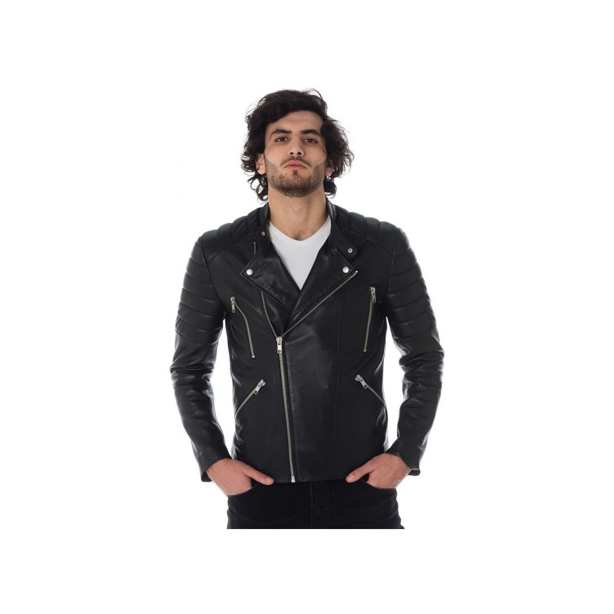 Vêtements Homme Vestes en cuir / synthétiques Serge Pariente GLADIATOR AG BLACK Noir
