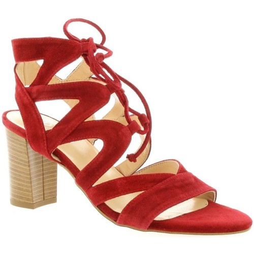 Chaussures Femme Pulls & Gilets Brenda Zaro Nu pieds cuir velours Rouge