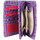 Sacs Femme Sacs porté main Fuchsia Porte monnaie toile et verni raie multicolore  Violet Multicolore