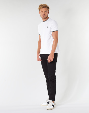 Homme Fred Perry TWIN TIPPED T-SHIRT Blanc - Livraison Gratuite 
