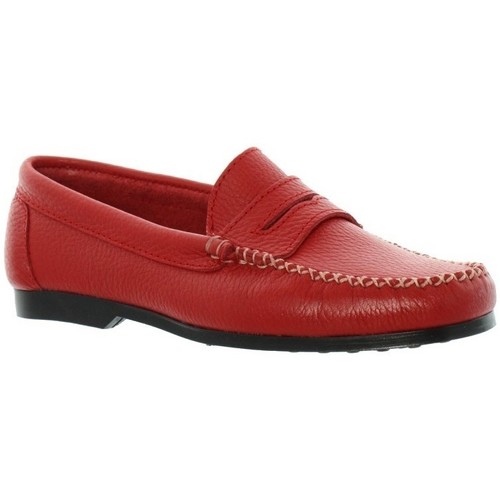 Xavier Danaud Mocassins cuir ref_taj45786 Rouge Rouge - Chaussures  Mocassins Femme 69,00 €