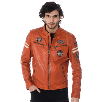 Vêtements Homme Vestes en cuir / synthétiques Daytona WALKER SHEEP ATLAS BURNT ORANGE Orange