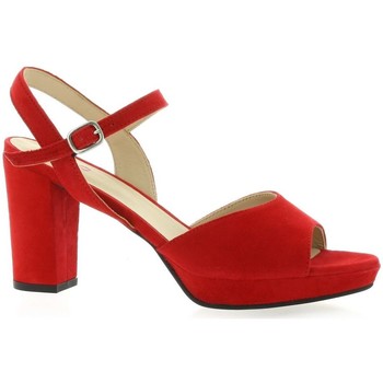 Chaussures Femme Mules / Sabots Vidi Studio Nu pieds cuir velours Rouge