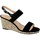 Chaussures Femme Sandales et Nu-pieds The Divine Factory Sandale Compensée Femme QL3615 Noir