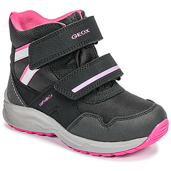 Chaussures Fille Bottes de neige Geox J KURAY GIRL B ABX Noir / Rose