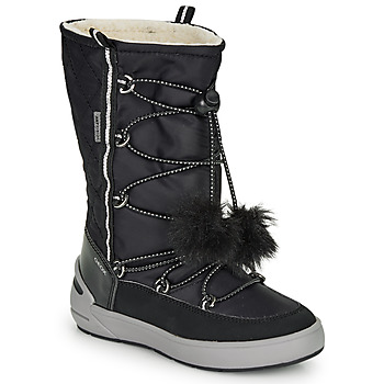 Chaussures Fille Bottes de neige Geox J SLEIGH GIRL B ABX Noir