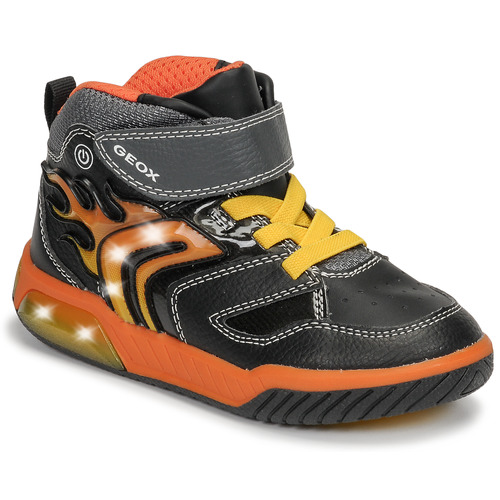 Geox J INEK BOY Noir / Orange - Chaussures Basket montante Enfant 75,90 €