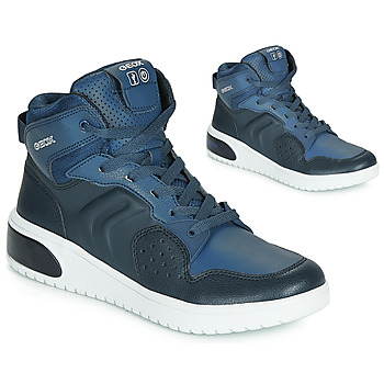 Chaussures Garçon Baskets montantes Geox J XLED BOY Bleu / LED