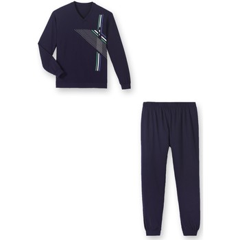 Vêtements Homme Pyjamas / Chemises de nuit Honcelac by Daxon - Pyjama maille jersey marine