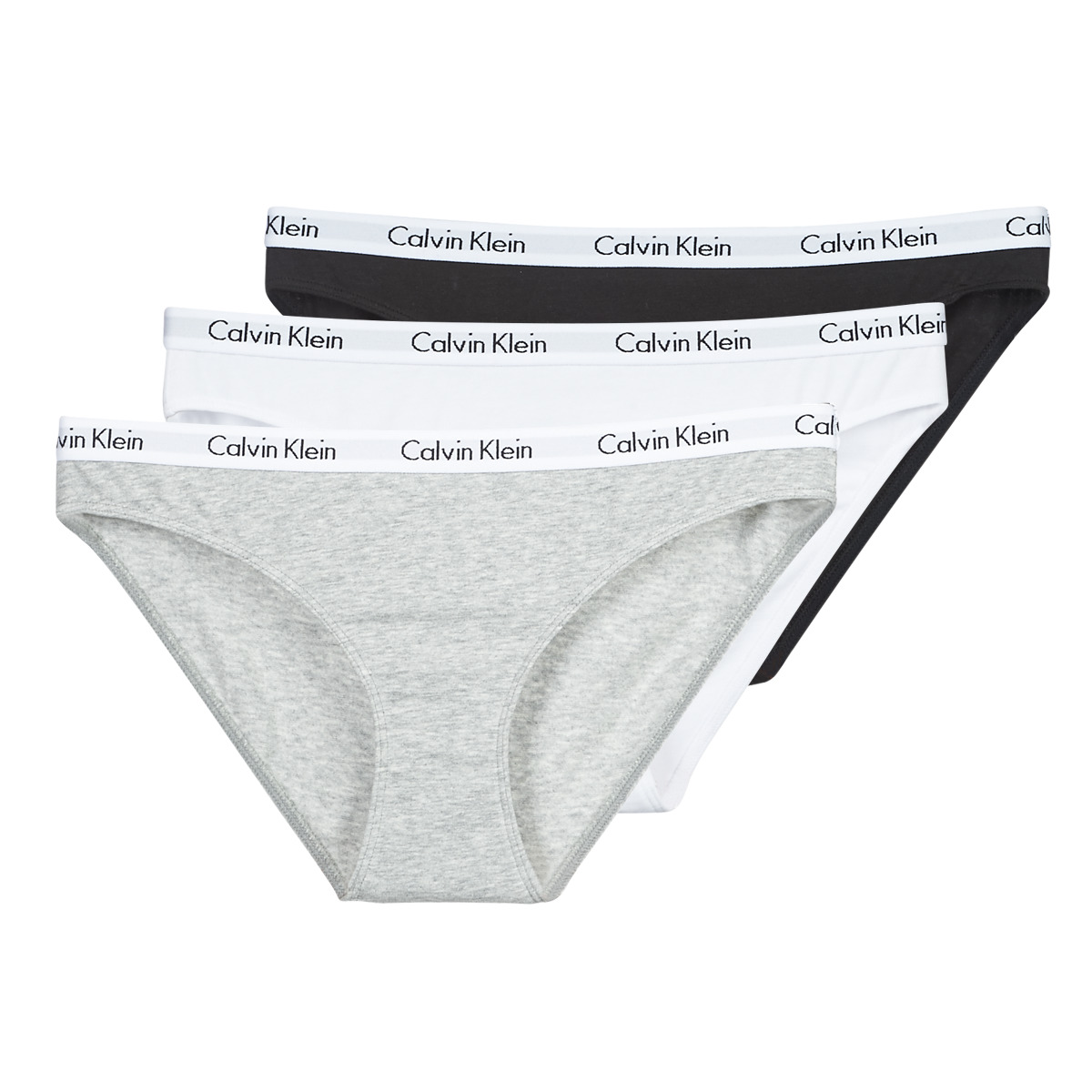 Calvin Klein Jeans CAROUSEL BIKINI X 3 Noir / Blanc / Gris chiné - Sous- vêtements Culottes & slips Femme 51,90 €