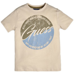 Vêtements Garçon T-shirts manches courtes Guess T Shirt garçon imprimé logo bicolore L92I20 Beige (rft) Beige