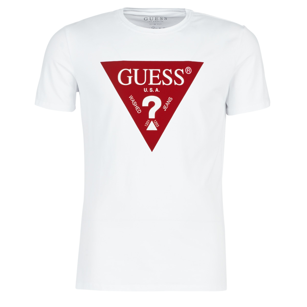 Vêtements Homme T-shirts manches courtes Guess PACKED Blanc / Rouge