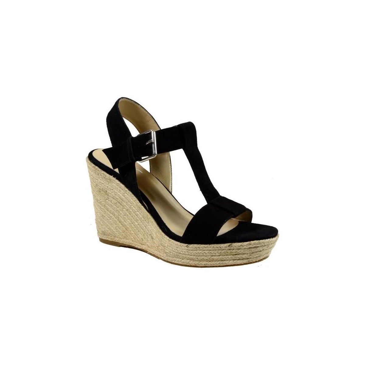 Chaussures Femme Sandales et Nu-pieds The Divine Factory Sandales Compensées Noir