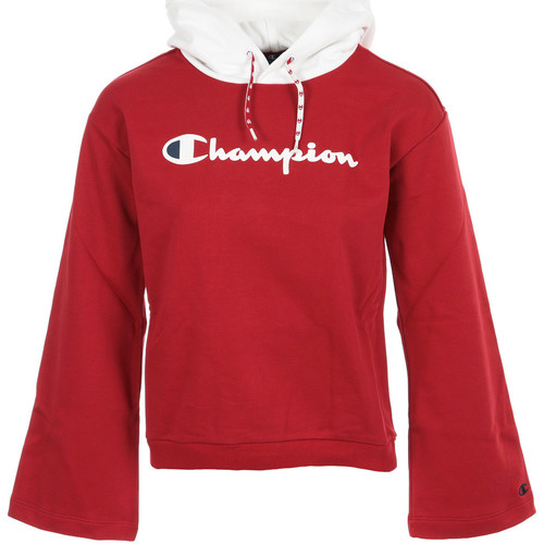 Vêtements Champion Hooded Sweatshirt Wn's rouge - Vêtements Sweats Femme 44 