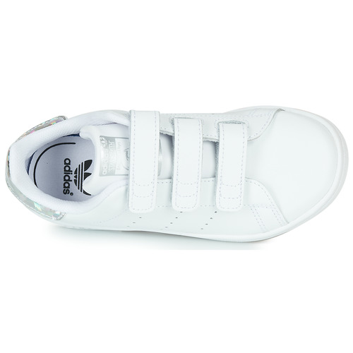 Adidas Originals Stan Smith Cf C Blanc / Argent - Livraison Gratuite- Chaussures Baskets Basses Enfant 4899